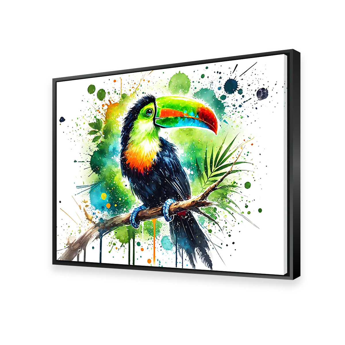 Stunning Toucan Paint Drip Horizontal Wall Art for Striking Home Decor
