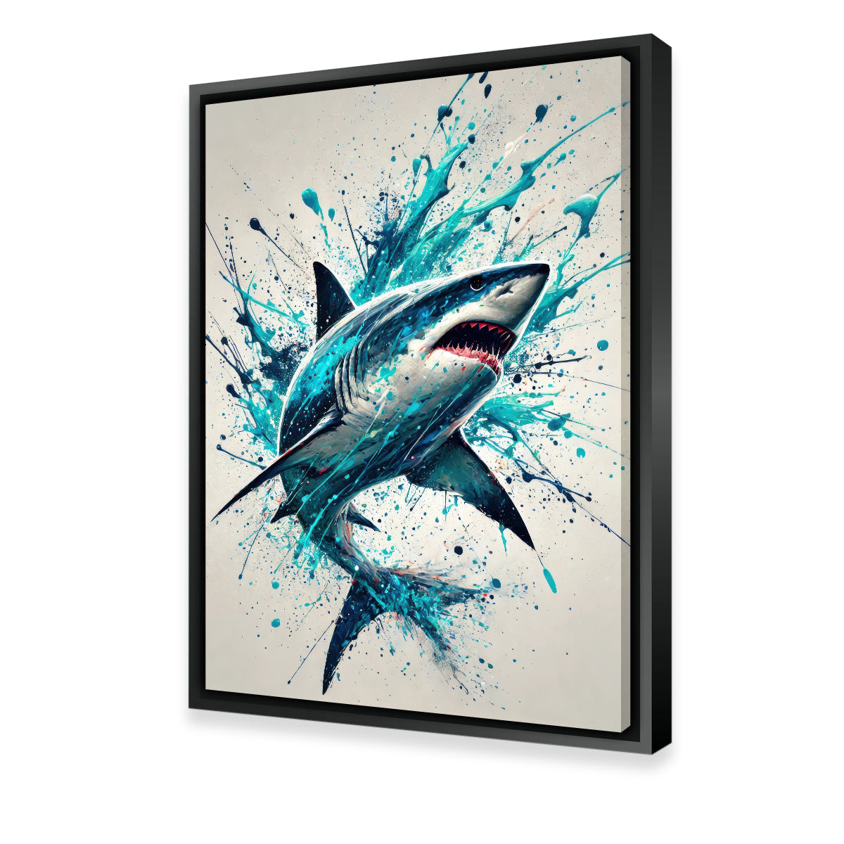 Stunning Bull Shark Blue Splash Wall Art for Home Decor