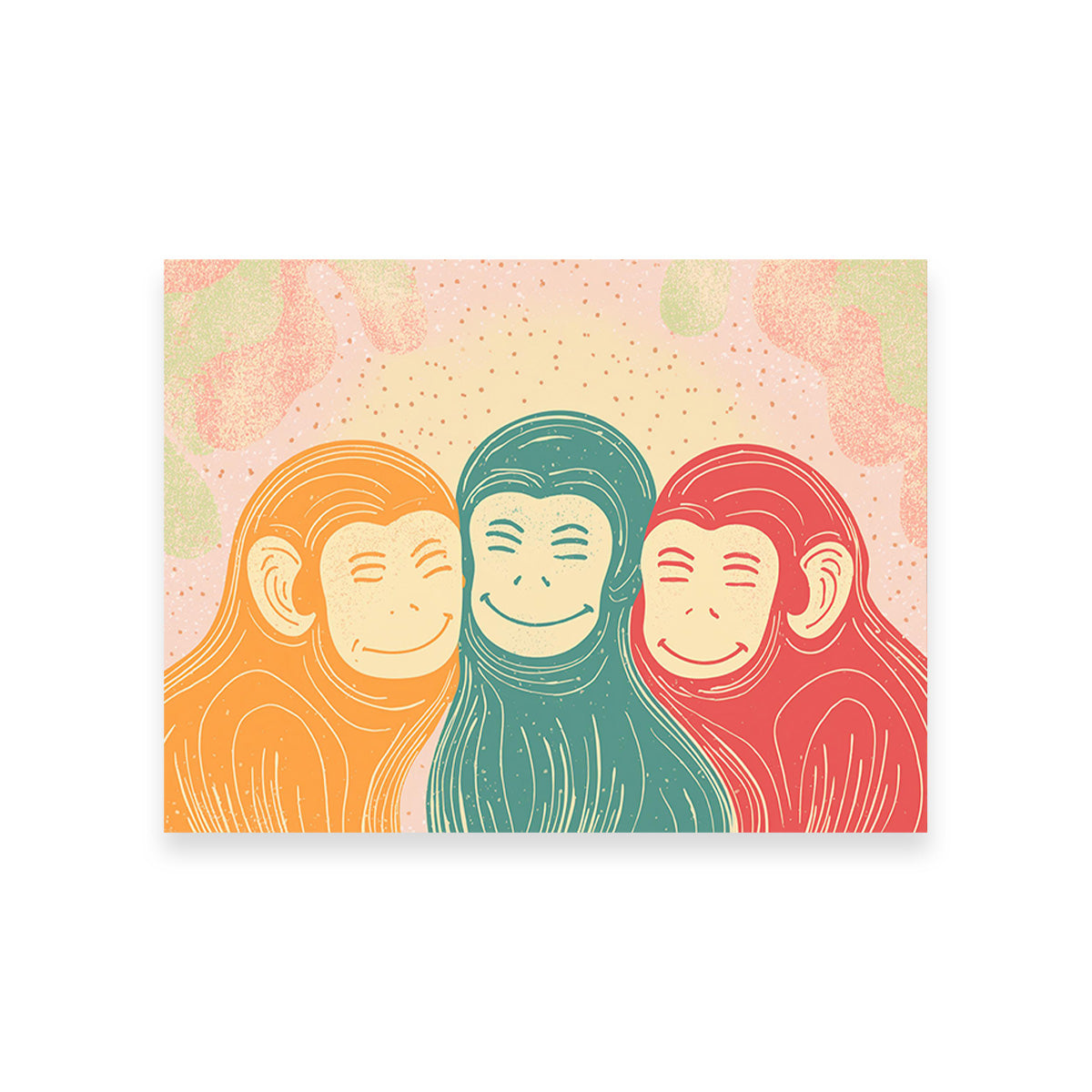 Exquisite Three Monkeys Art Print Wall Art for Stunning Home Decor