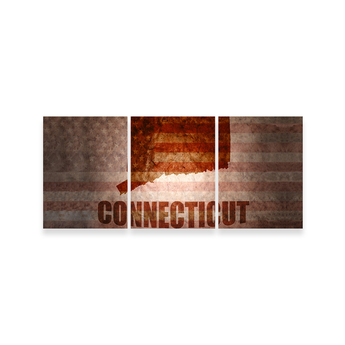 Stunning Connecticut Map on American Flag Wall Art for Your Home Decor