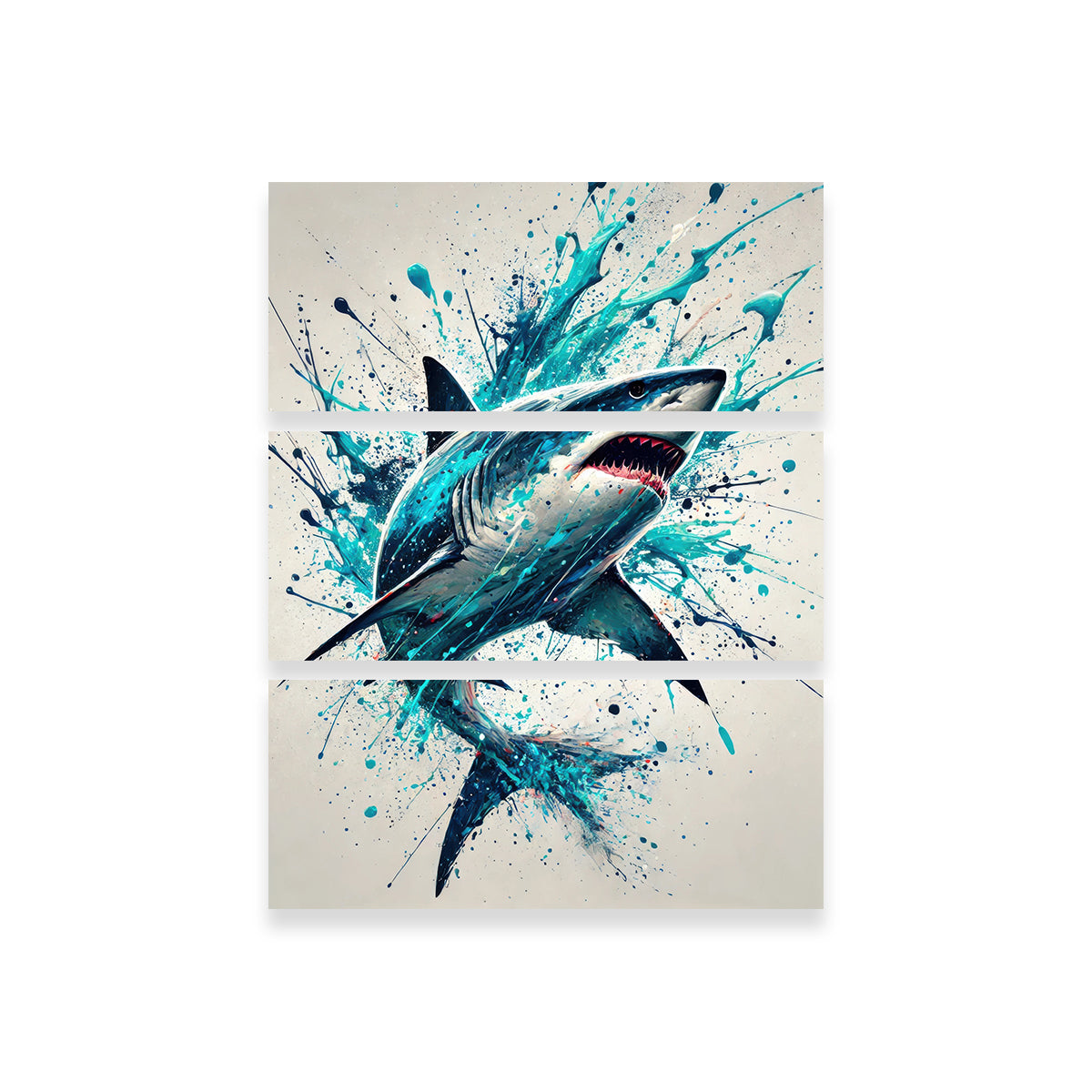 Stunning Bull Shark Blue Splash Wall Art for Home Decor