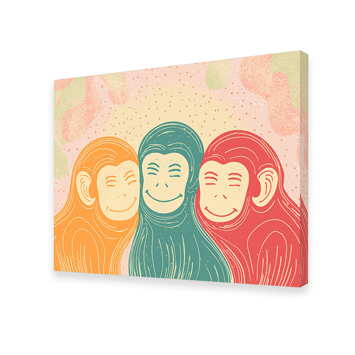 Exquisite Three Monkeys Art Print Wall Art for Stunning Home Decor