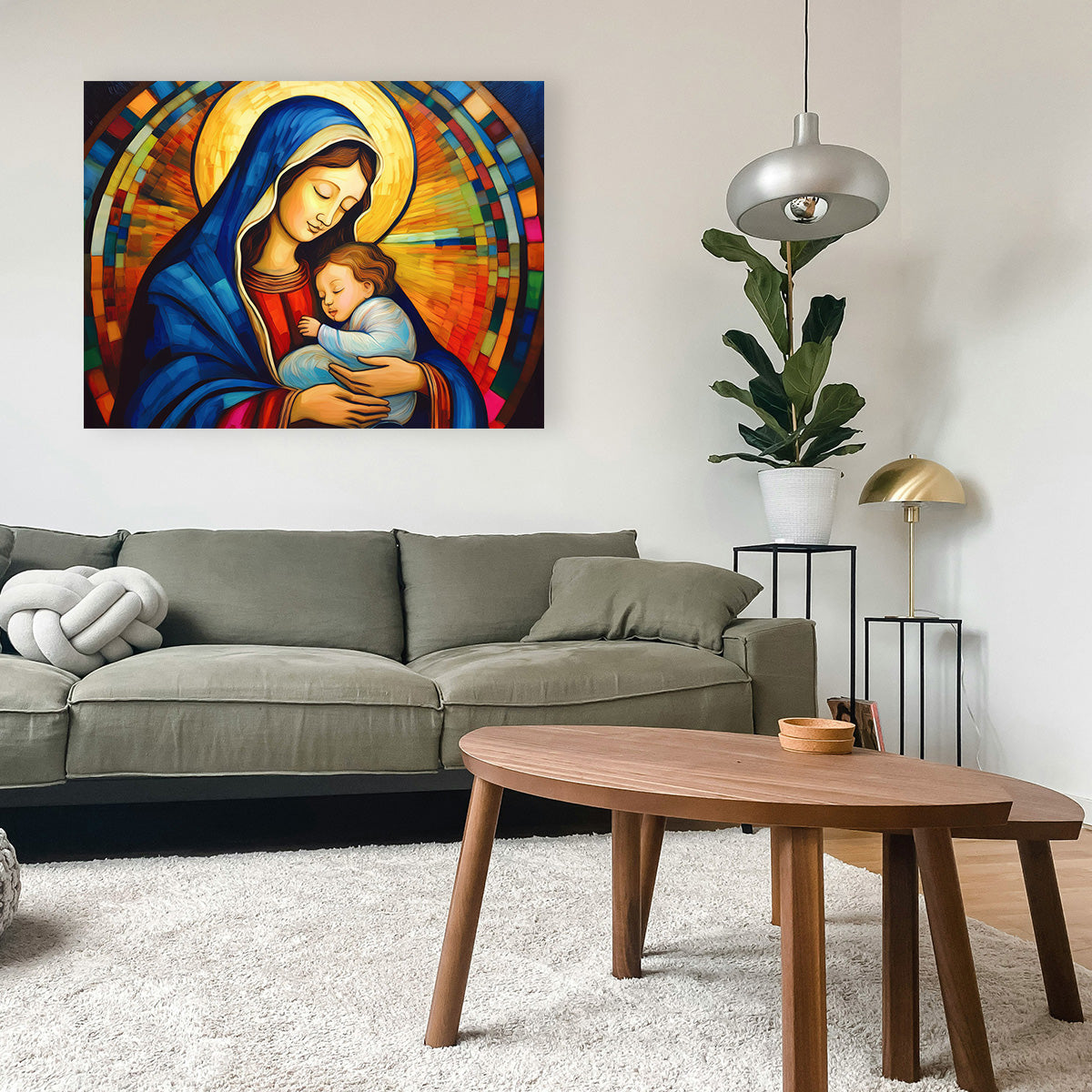 Exquisite Mother God Mary Wall Art for Spiritual Décor