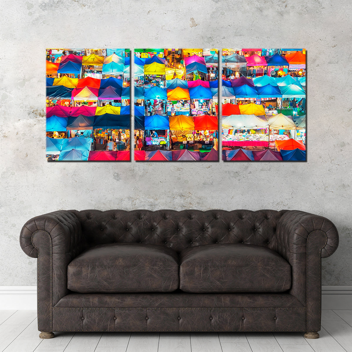 Exquisite Train Night Market Wall Art for Stunning Home Decor