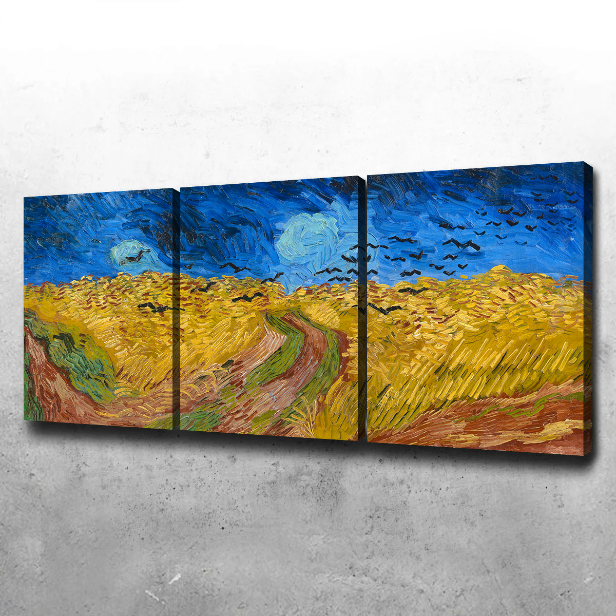 Korenveld met kraaien Wall Art by Vincent van Gogh - Premium Museum Quality Canvas
