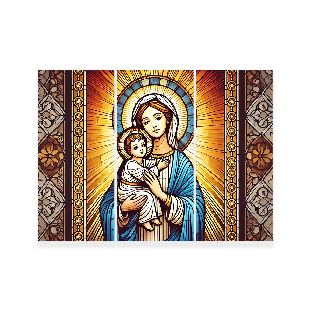 Exquisite Virgin Mary Holding Baby Jesus Wall Art for Stunning Home Decor