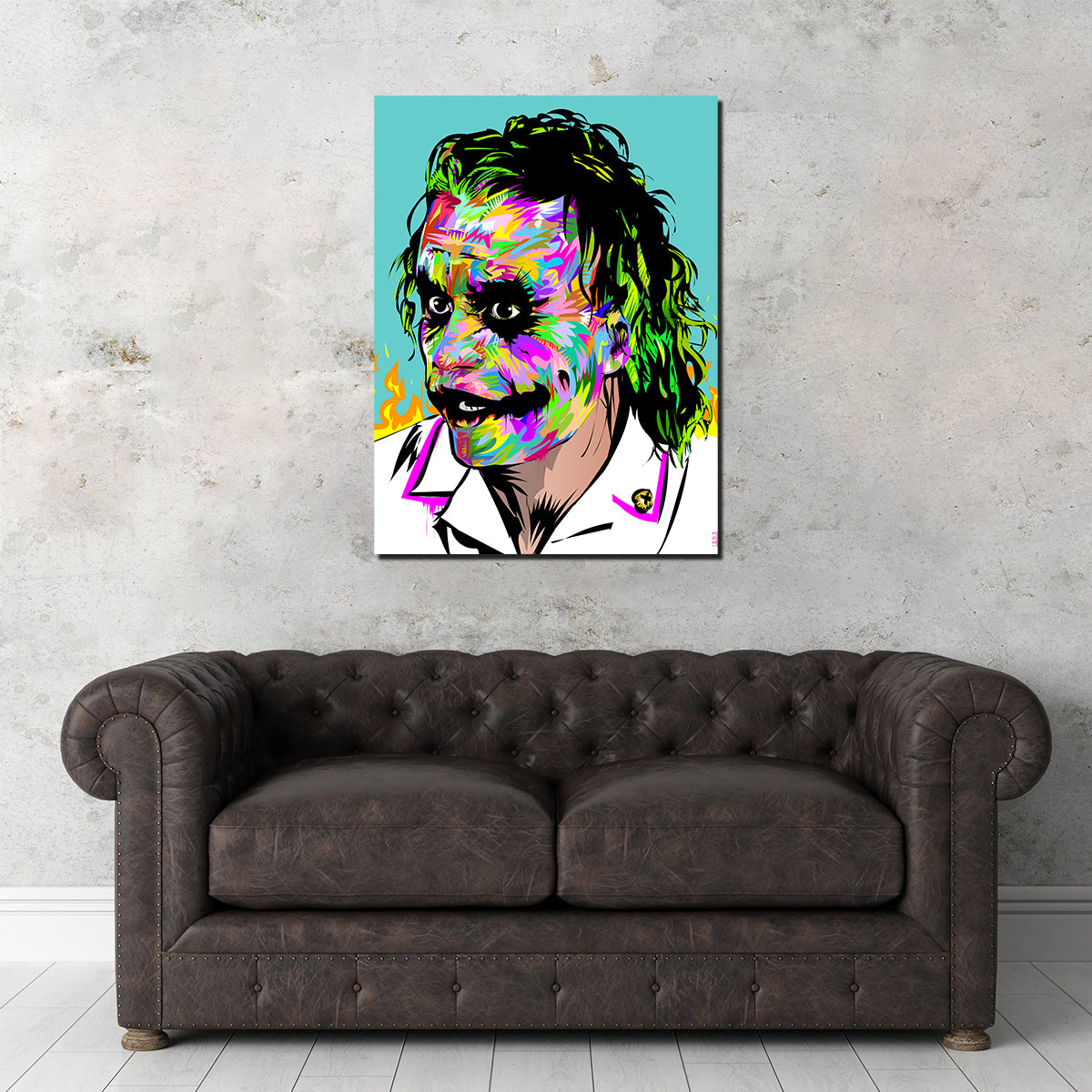 Eye - Catching Joker Brown Fire Wall Art for Your Interior