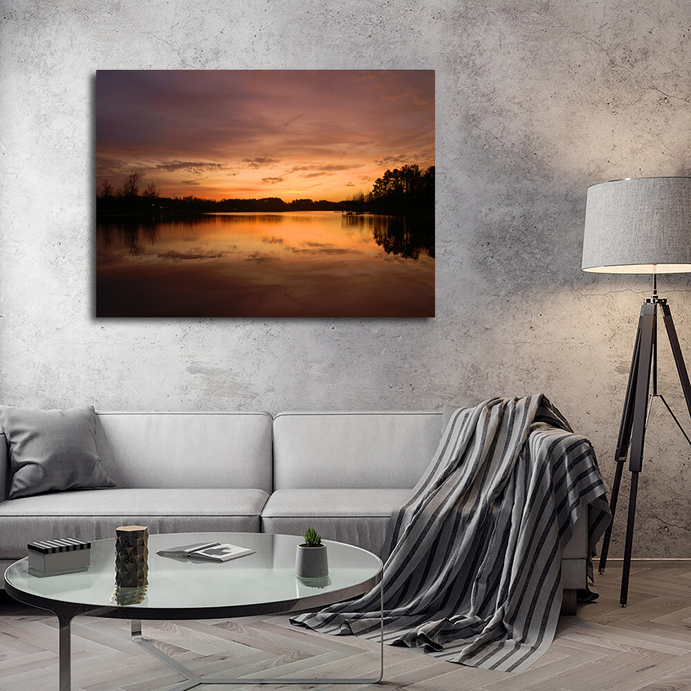 Stunning Lake Weiss Sunrise Wall Art for Home Decor