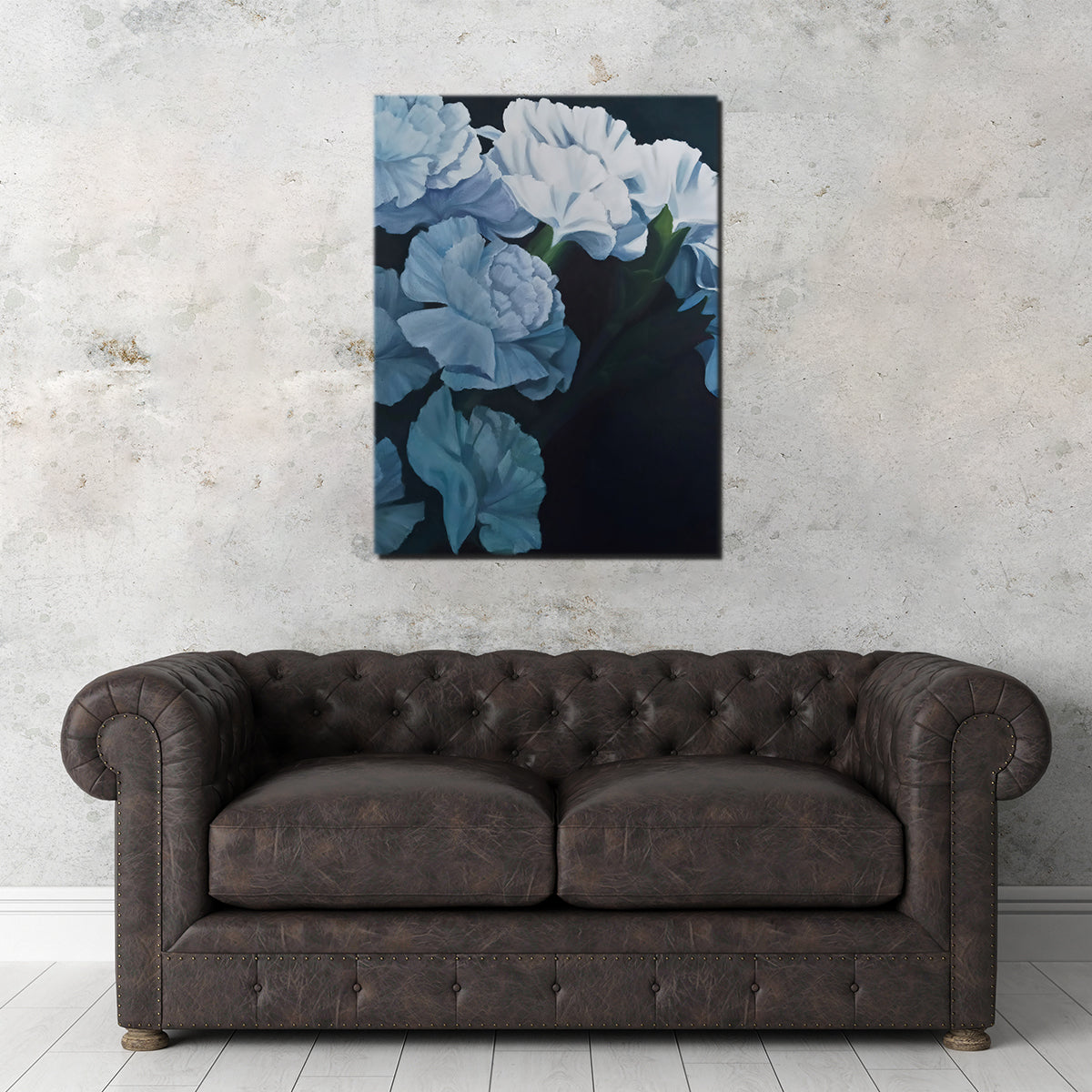 Stunning White Carnations Wall Art for Home Decor