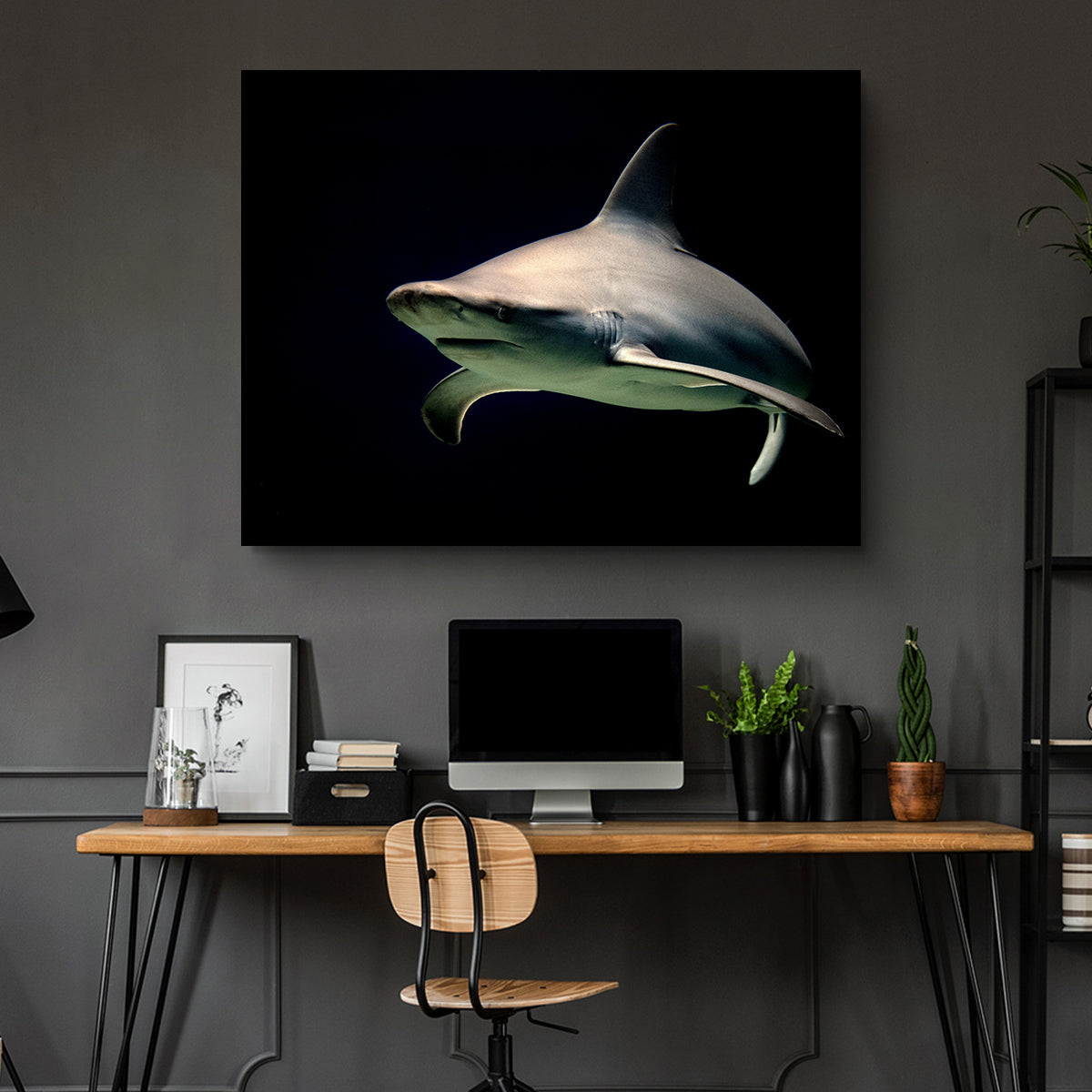 Stunning Bull Shark at Night Wall Art for Your Home Decor
