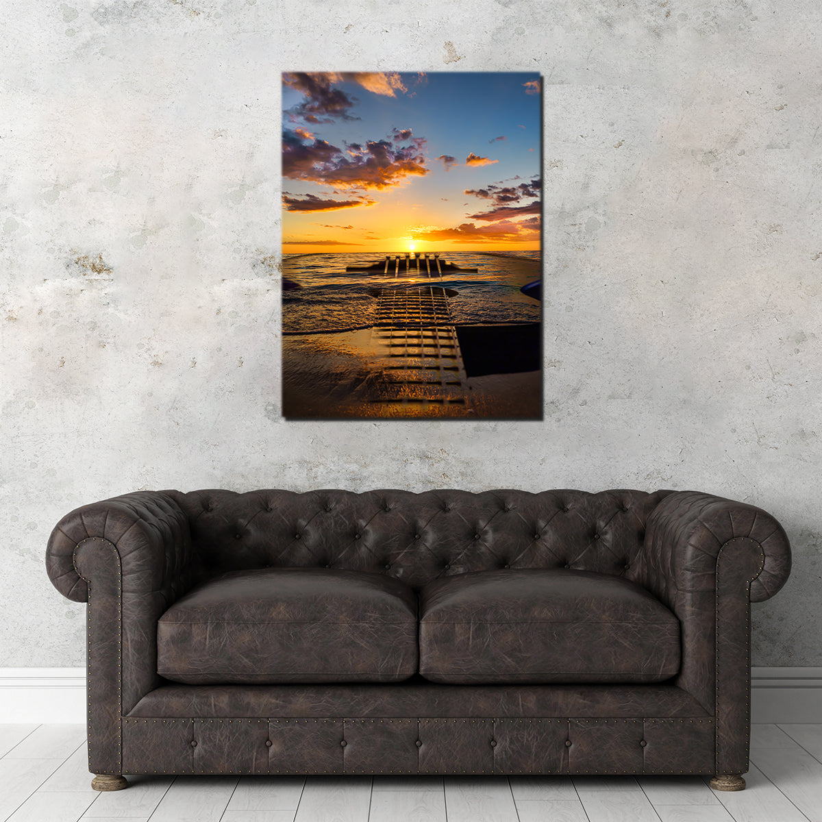 Stunning Sunset Guitar Wall Art by Eileen Rollin