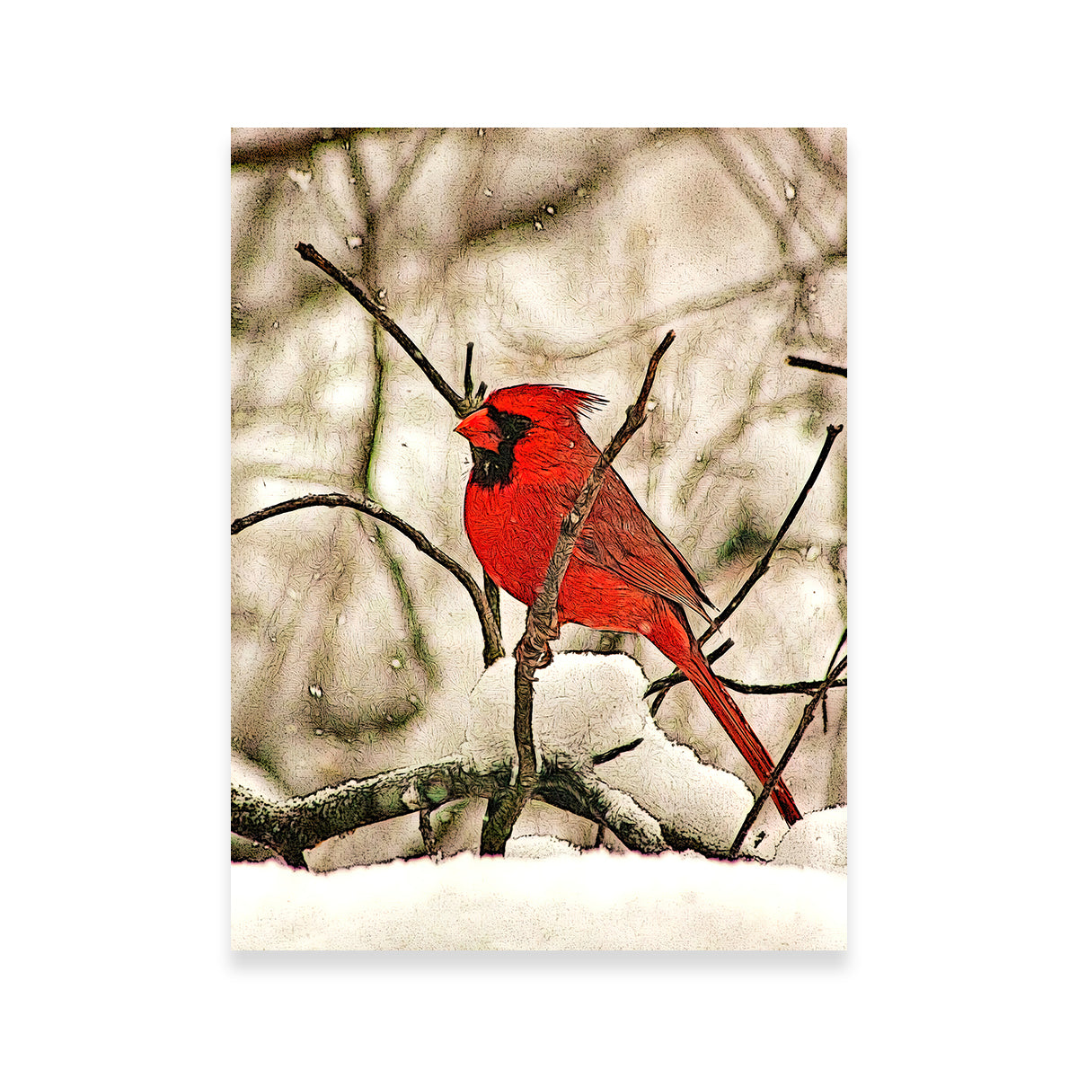 Exquisite Winter’s Perch Wall Art by Denise Dundon