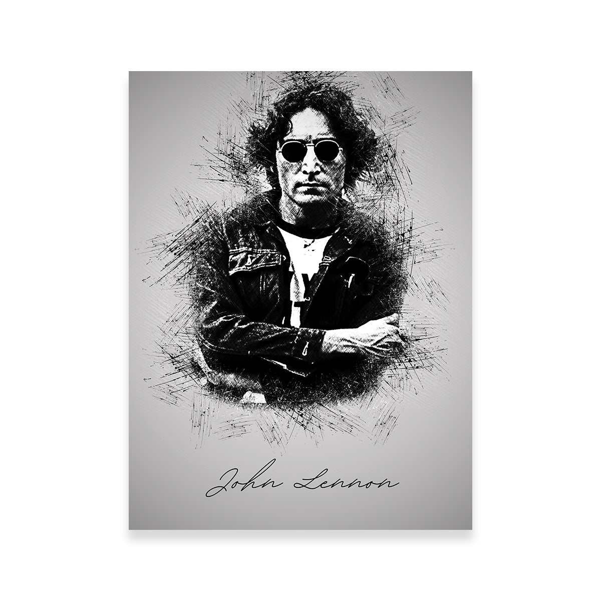Authentic John Lennon Sketch Wall Art for Home Decor