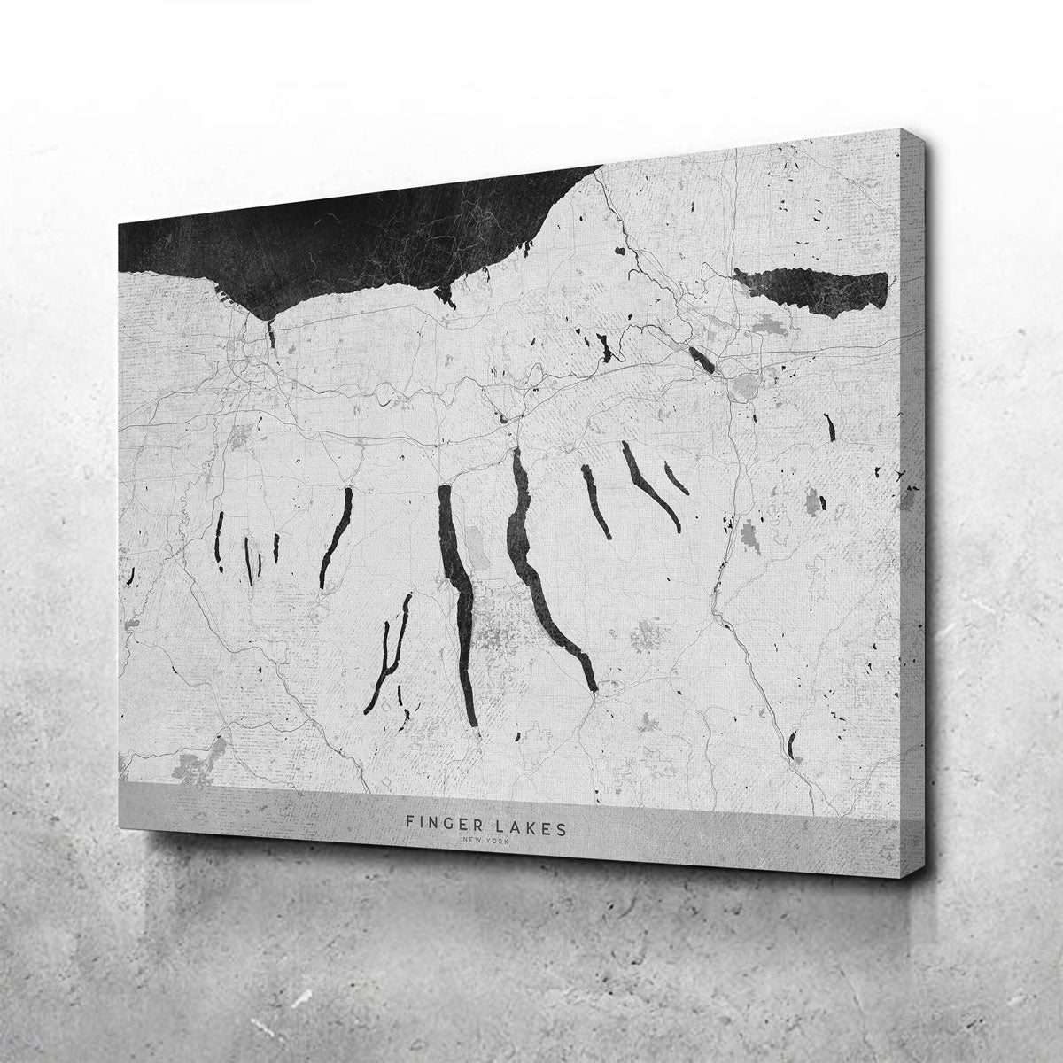Stunning Finger Lakes Wall Map 2 Wall Art by Blursbyai