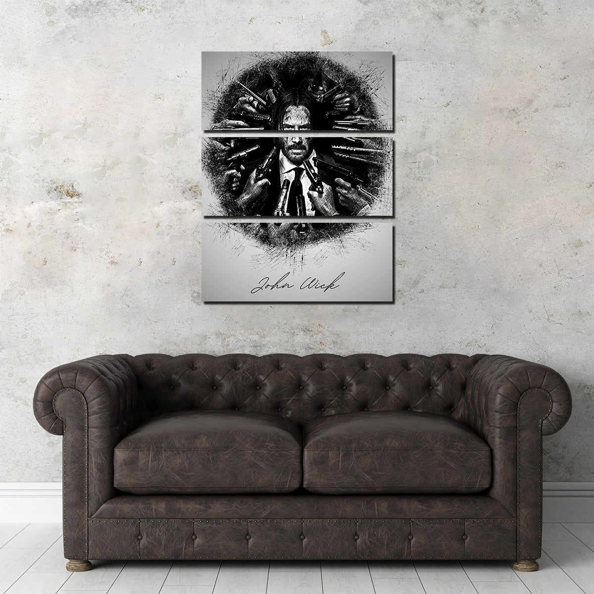 John Wick Sketch Wall Art - Stunning Museum-Quality Canvas