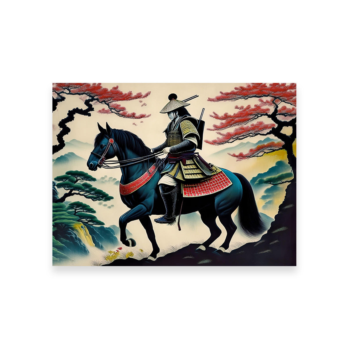 Stunning Contemporary Samurai Art Wall Decor Canvas