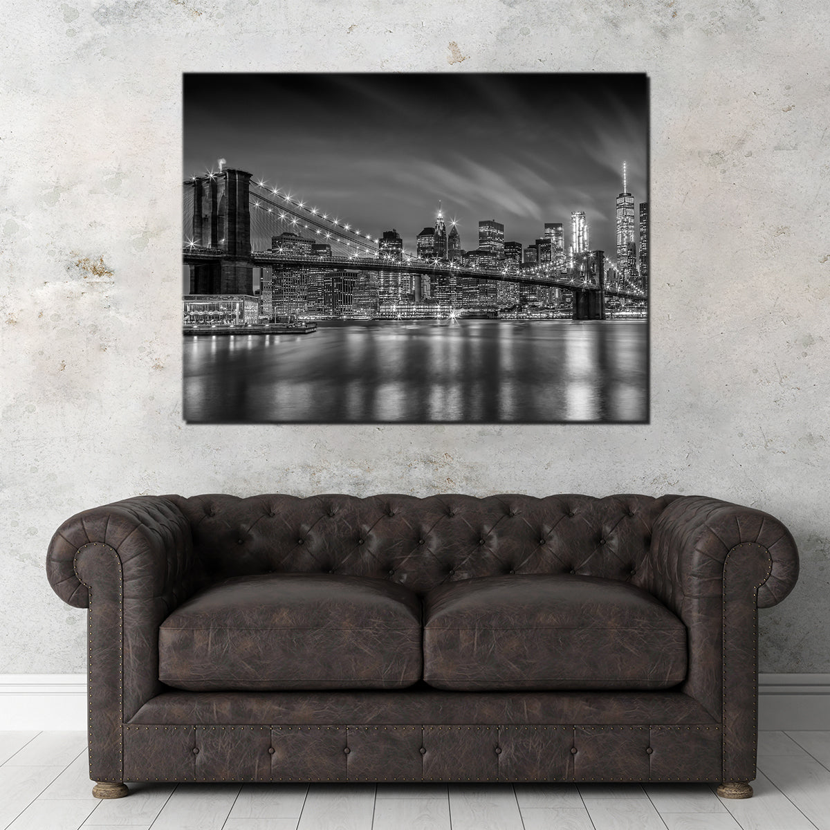Stunning Brooklyn Bridge Monochrome Wall Art for Home Decor