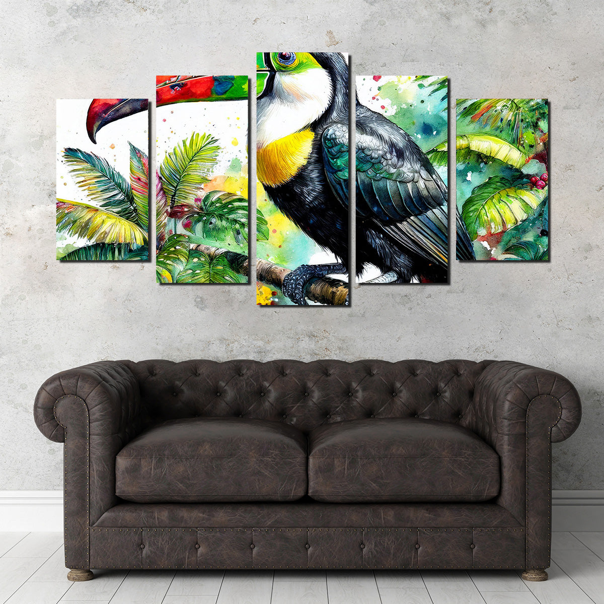 Exquisite Toucan Watercolor V1 Wall Art for Stunning Decor