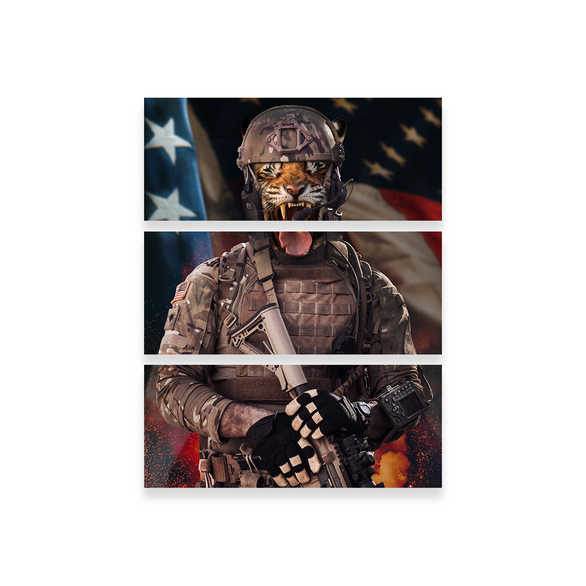 Stunning Cry Tiger Soldier Wall Art by INDOARC