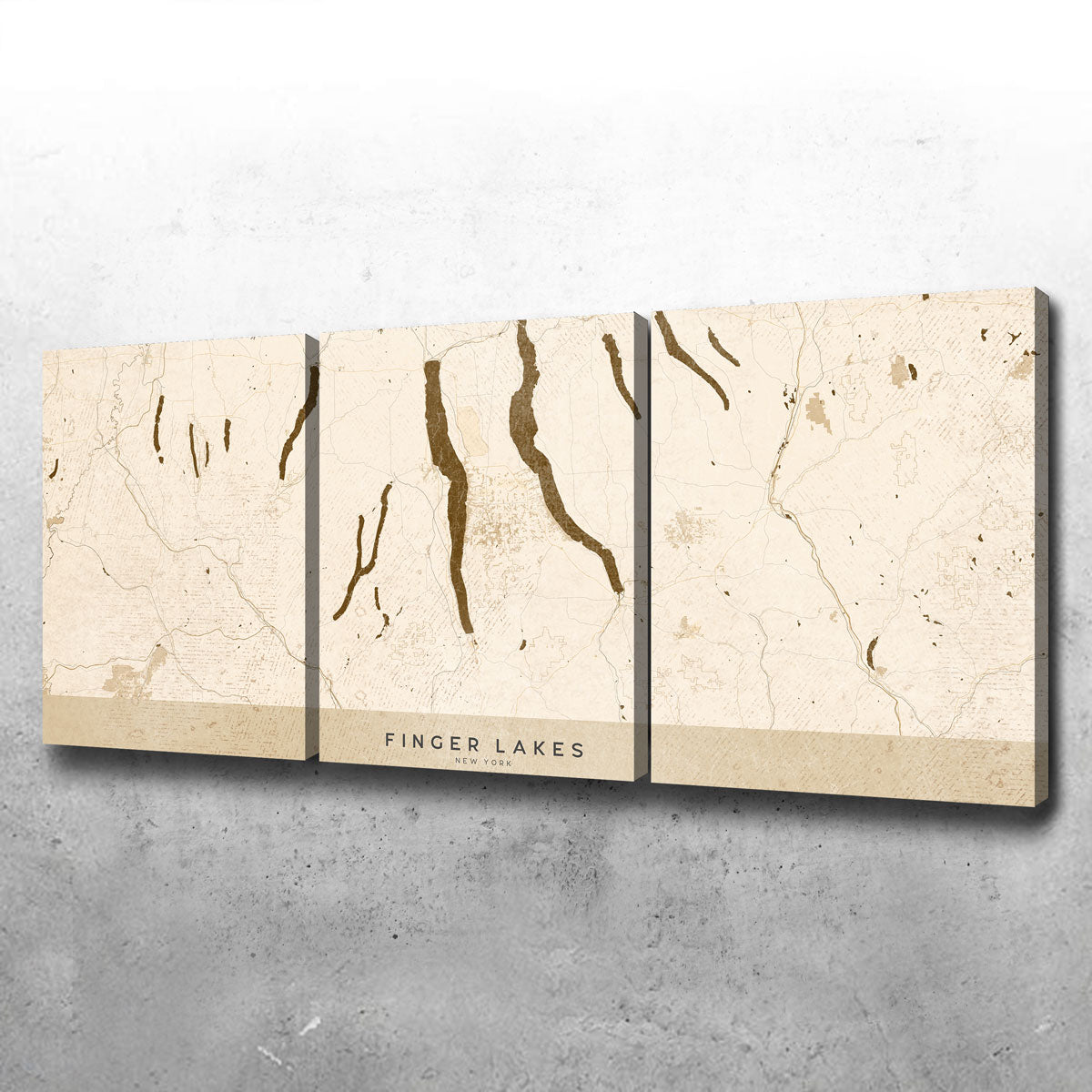 Stunning Finger Lakes Map Wall Art by Blursbyai