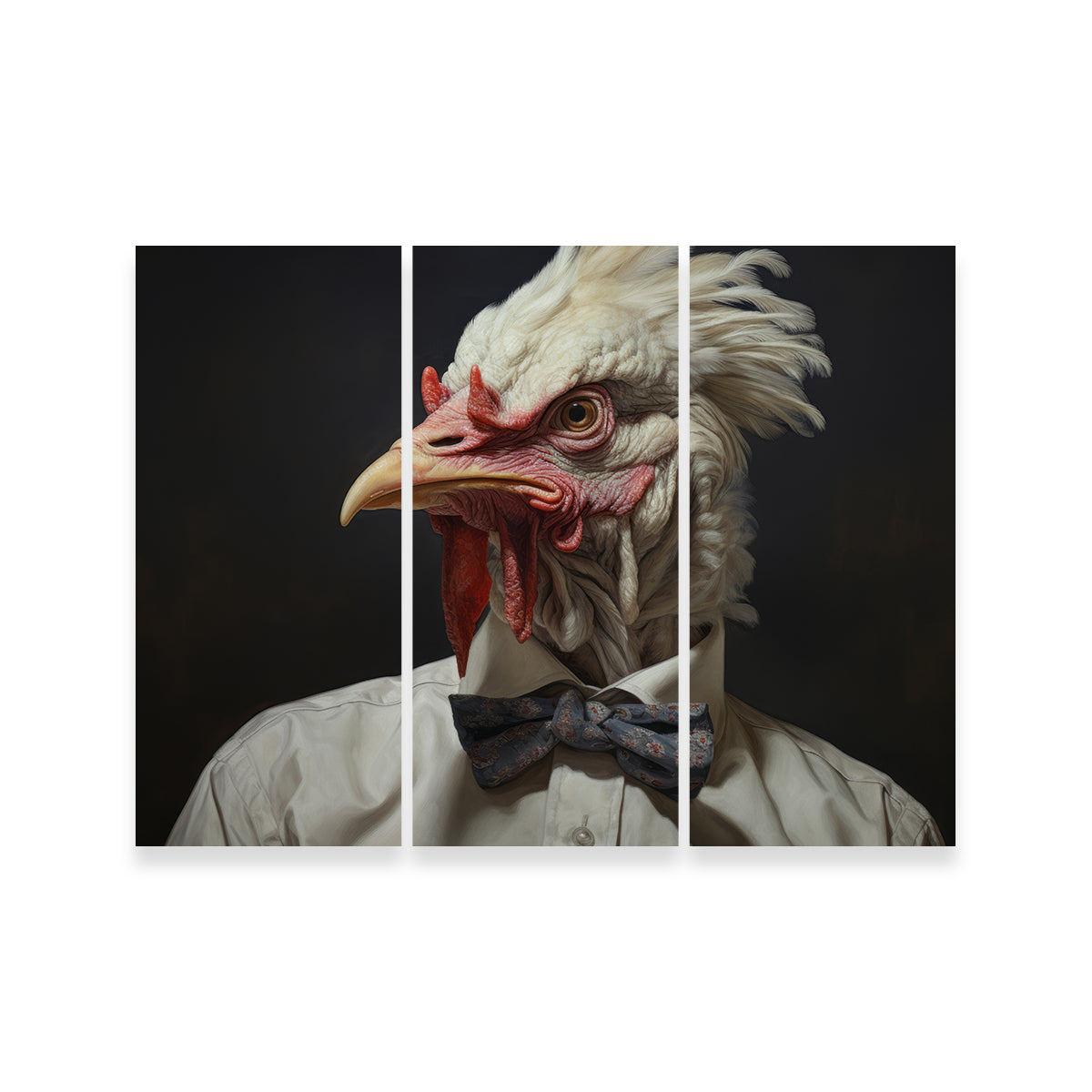 Stunning White Rooster Man Wall Art for Home Decor