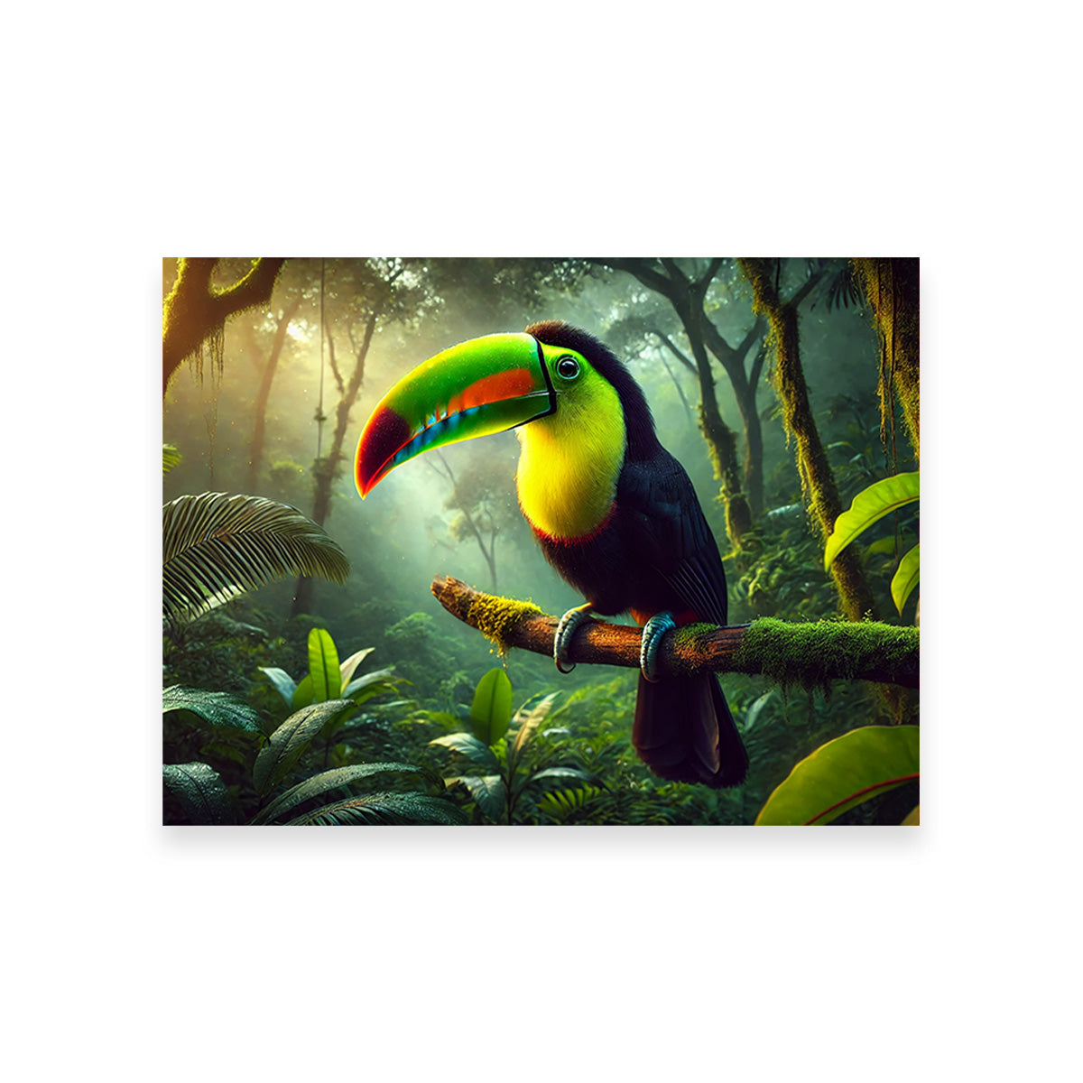 Exquisite Toucan on Branch Wall Art for Home Decor