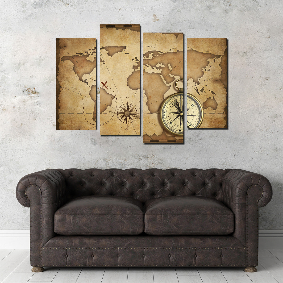 Exquisite Compass and Map Wall Art for Your Home Decor