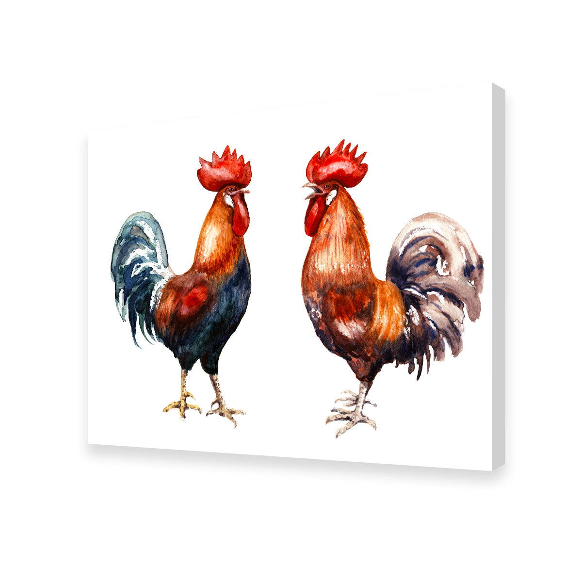 Stunning Two Red Roosters Wall Art for Your Home Decor