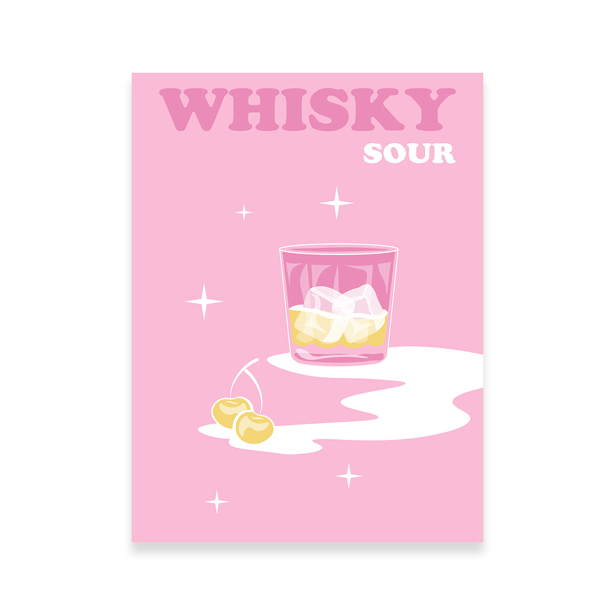 Eye - Catching Whisky Sour Wall Art by Groovy Vibe Studio