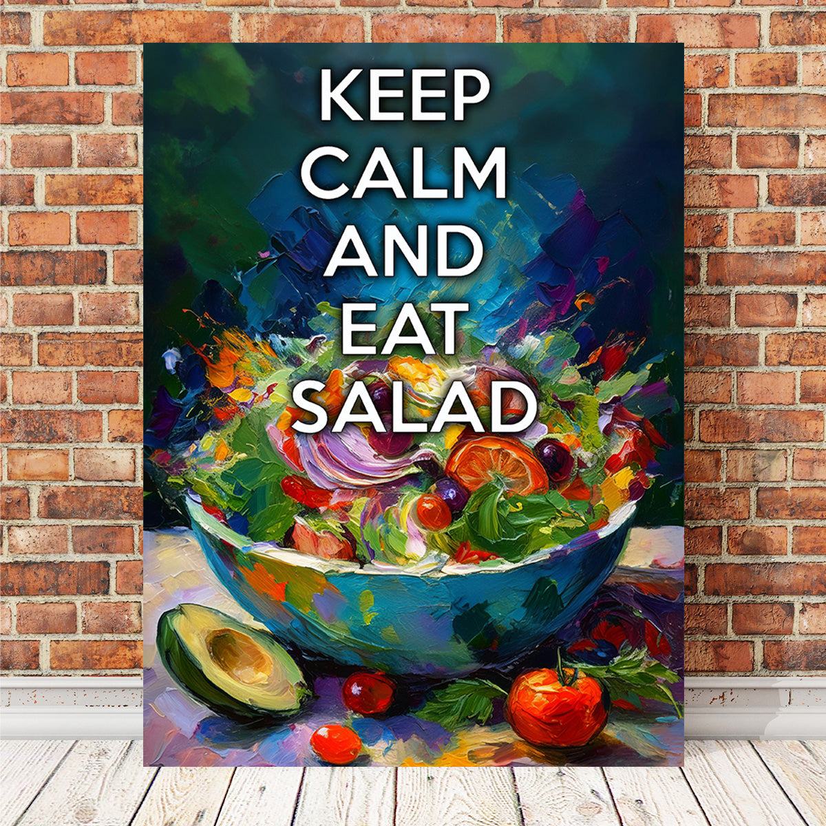 Stylish Keep Calm Eat Salad Wall Art for Home Decor