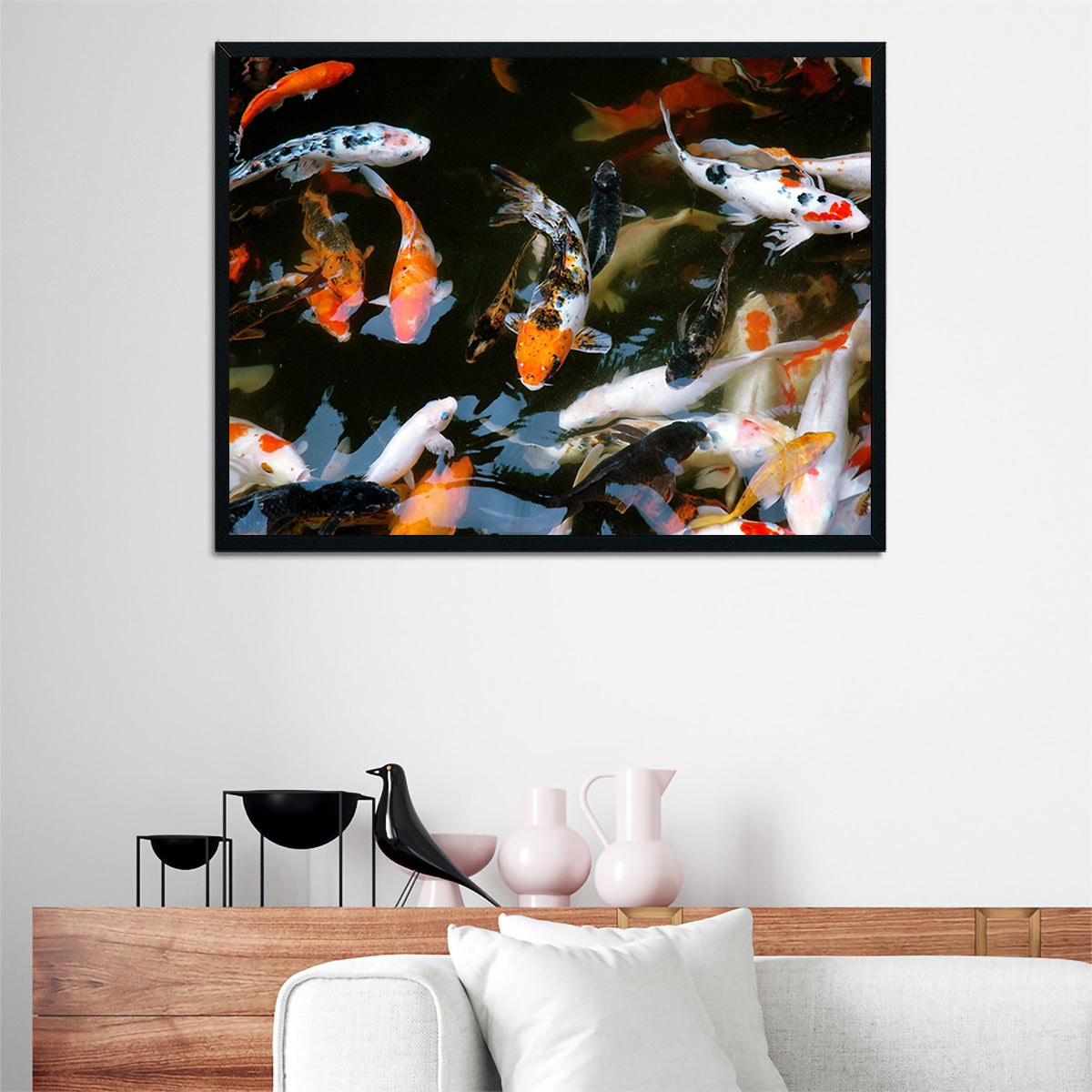 Stunning Koi Fish Swimming Wall Art for Home Decor