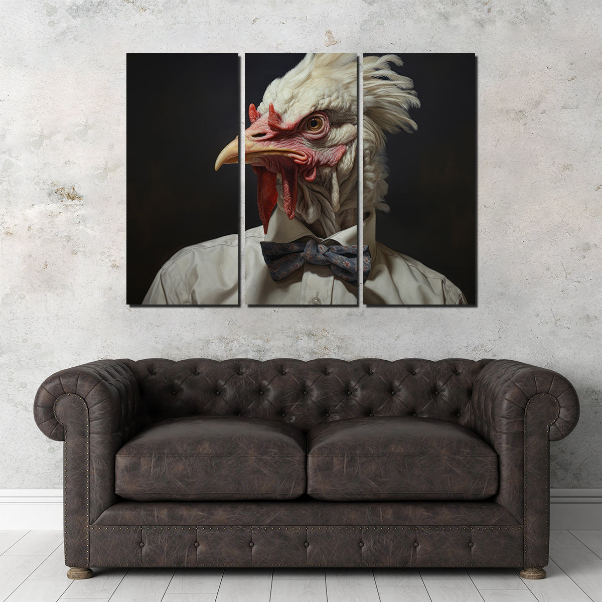 Stunning White Rooster Man Wall Art for Home Decor