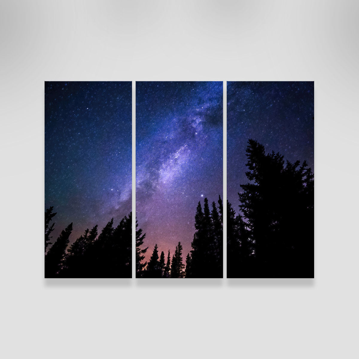 Breathtaking Conifers Reaching To Milky Way Wall Art by Denise Dundon