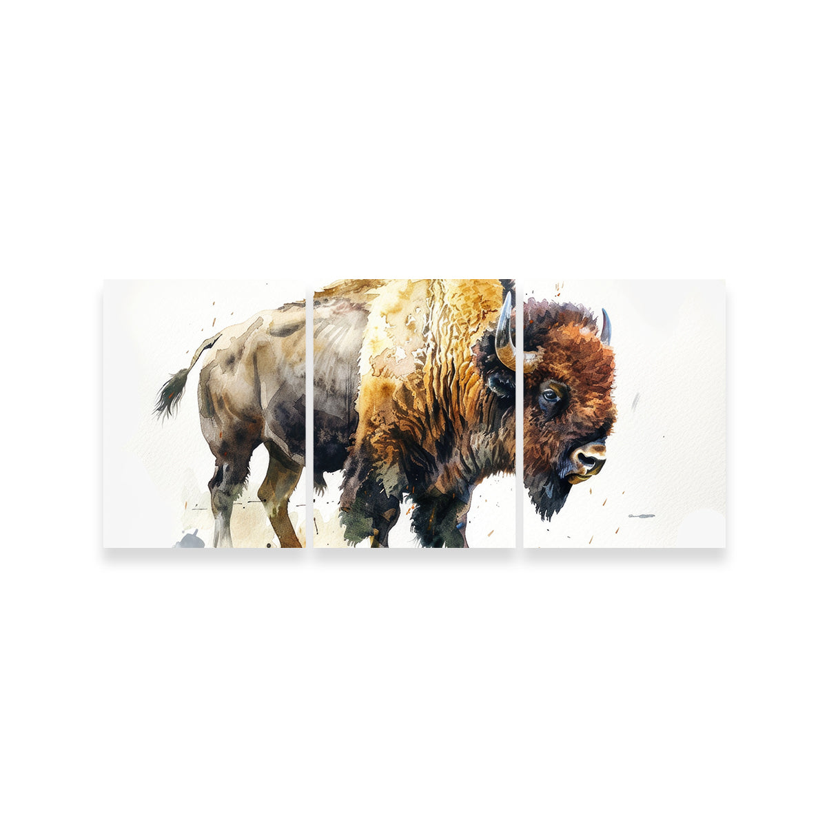 Exquisite Buffalo on White Wall Art - Ideal for Home Decor