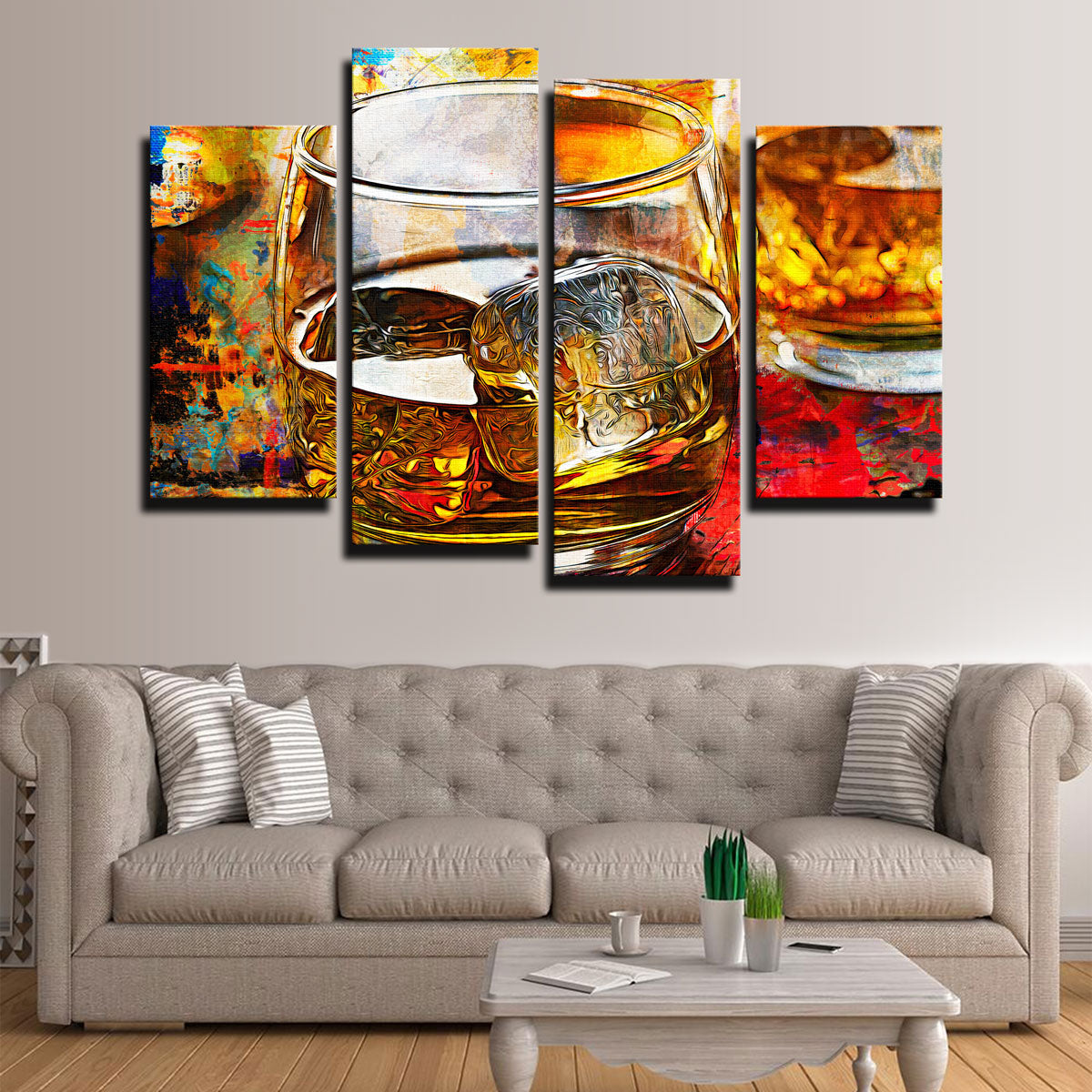 Exquisite Bourbon Whiskey Abstract Wall Art for Stunning Home Decor