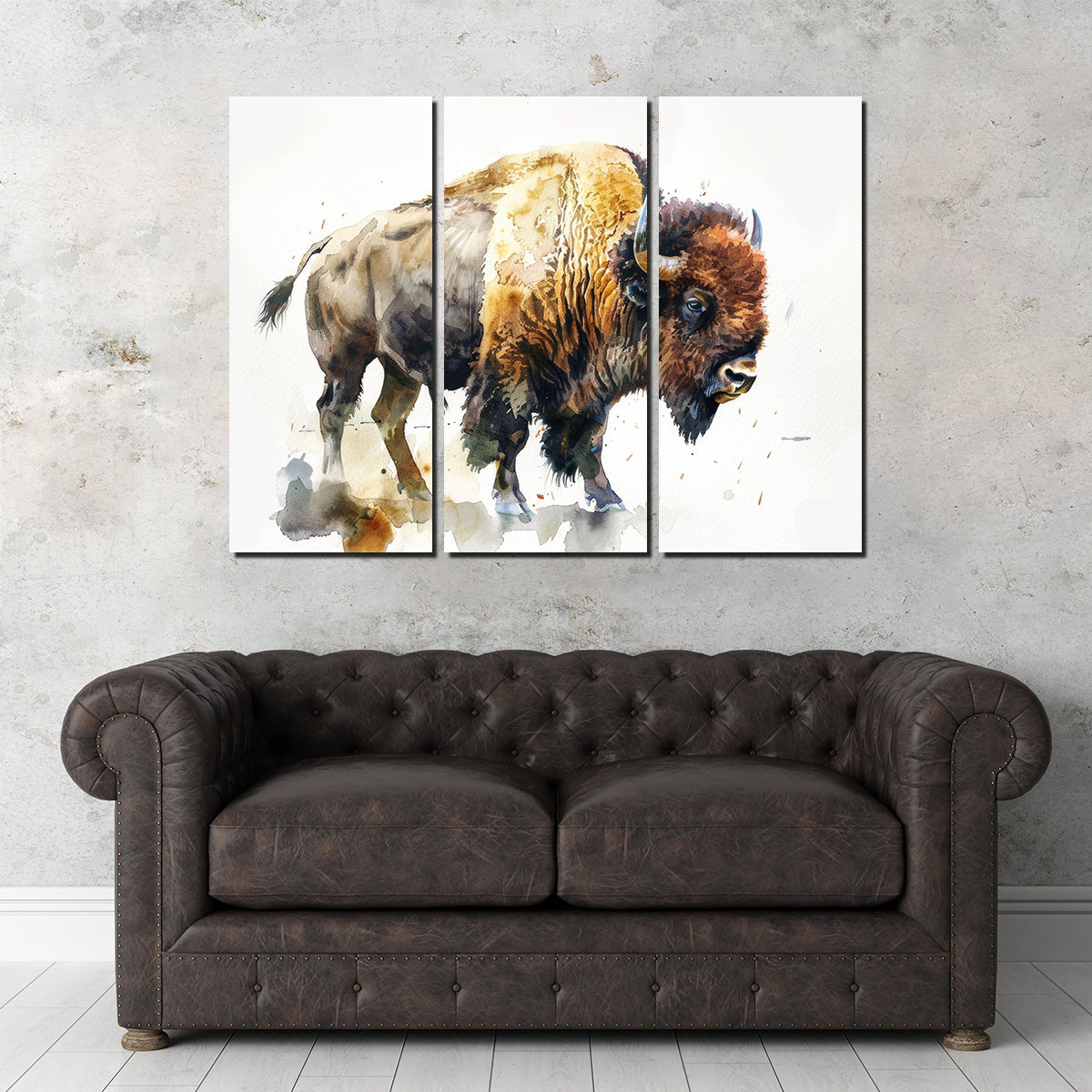 Exquisite Buffalo on White Wall Art - Ideal for Home Decor