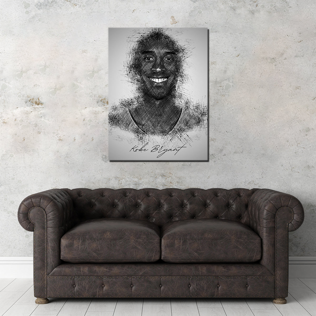 Stunning Kobe Bryant Sketch Wall Art for Basketball Fans