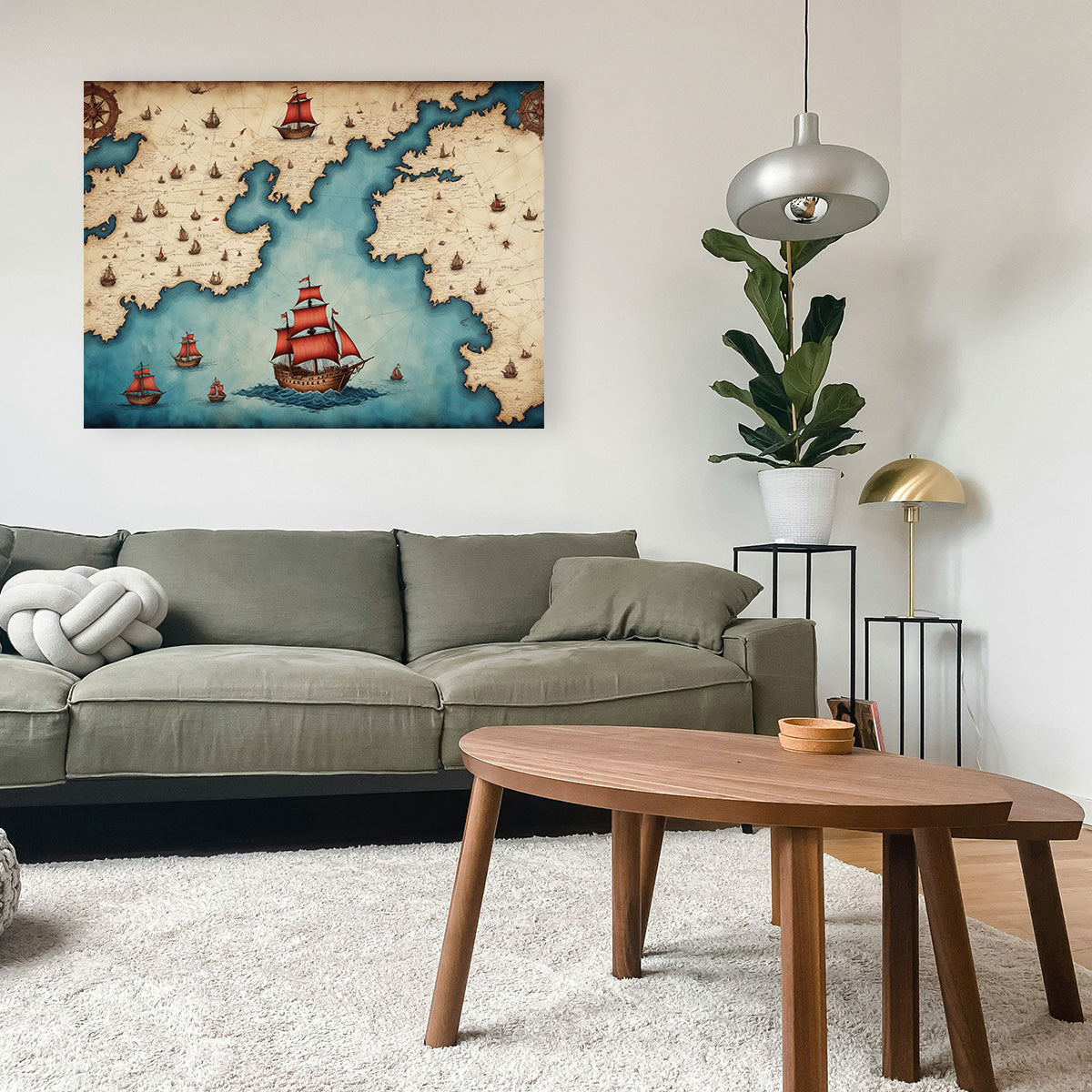 Exquisite Medieval Nautical Map Wall Art for Stunning Home Decor