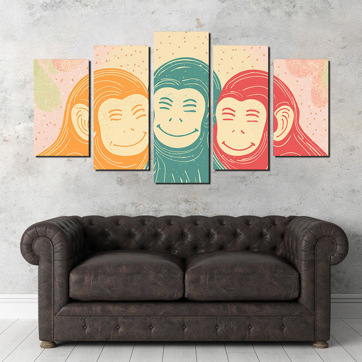 Exquisite Three Monkeys Art Print Wall Art for Stunning Home Decor