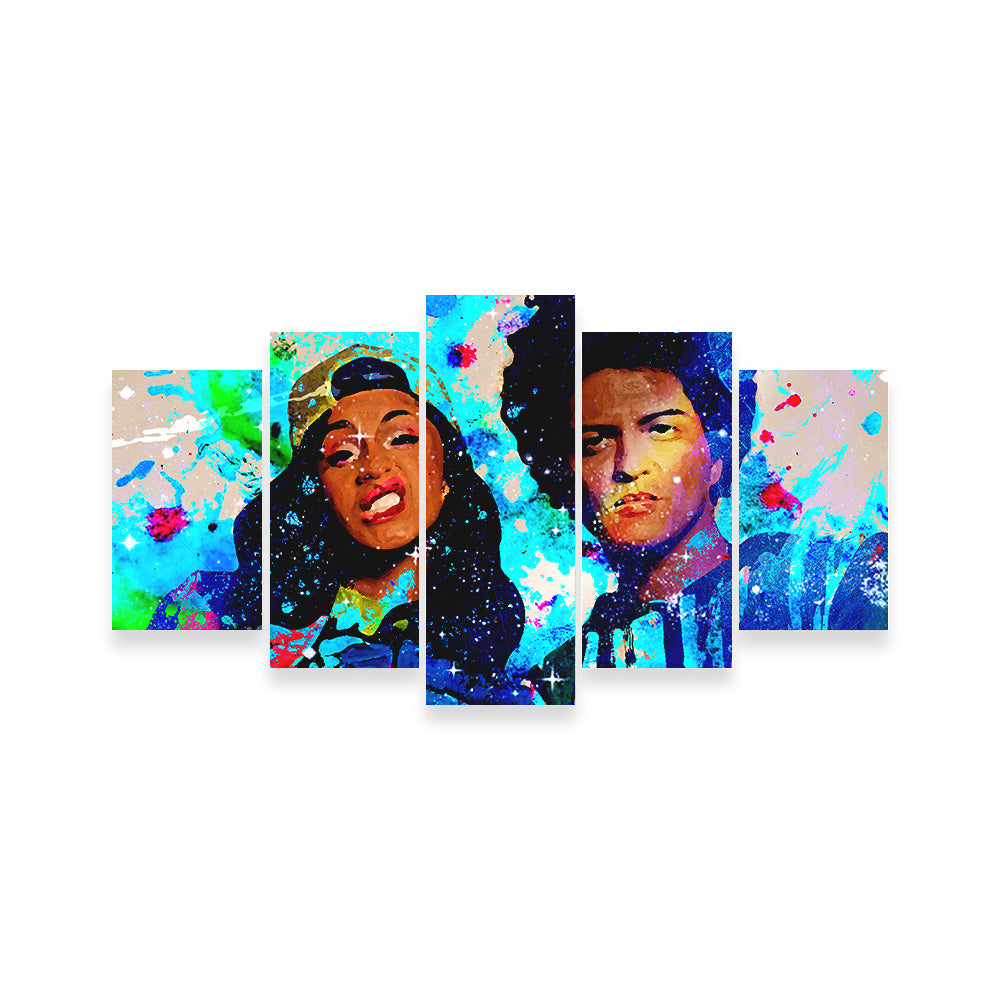 Stunning Bruno Mars & Cardi B Wall Art by Studiodtalk