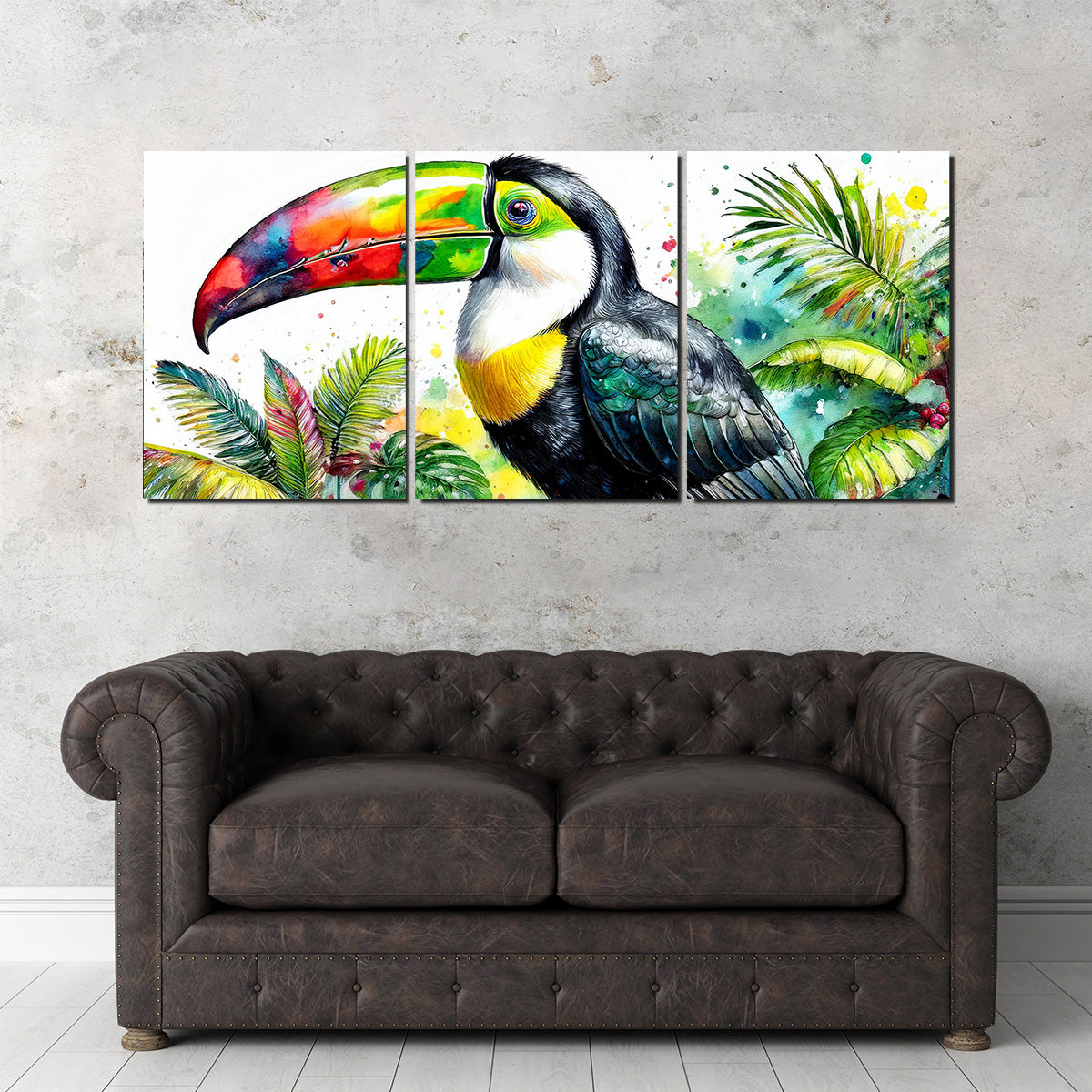 Exquisite Toucan Watercolor V1 Wall Art for Stunning Decor