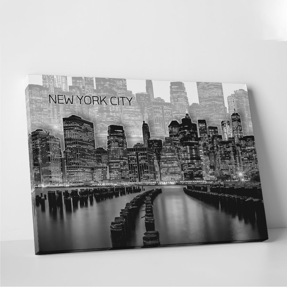 Stunning Manhattan Skyline Graphic Art Canvas Wall Art by Melanie Viola