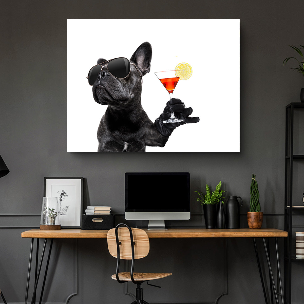 Stylish Martini Dog Wall Art for Modern Interiors
