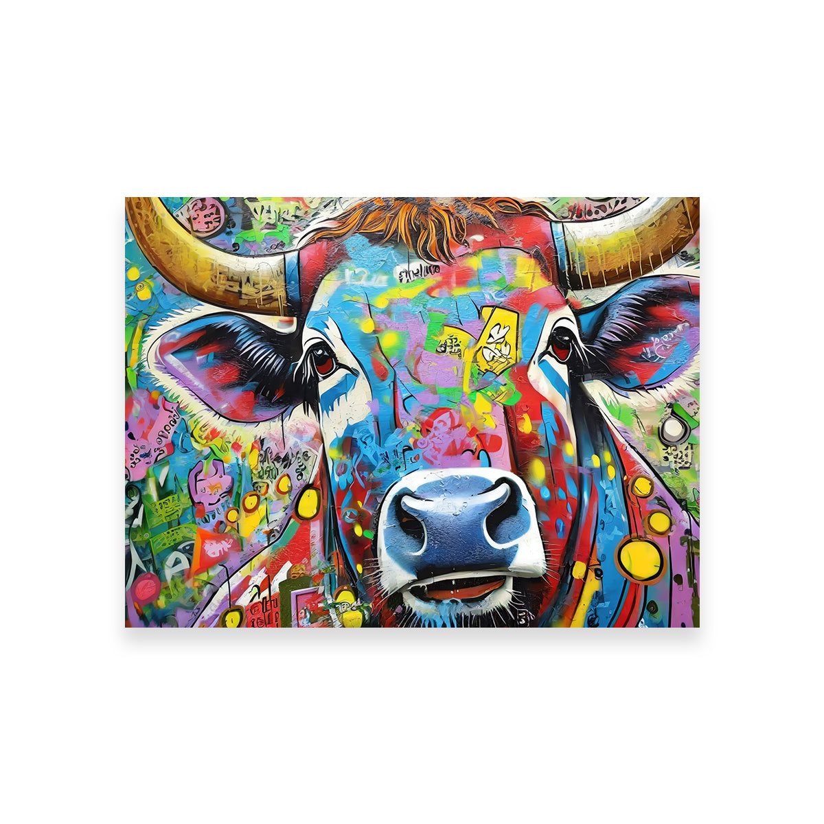 Stunning Bull Graffiti Wall Art by Stephen Chambers