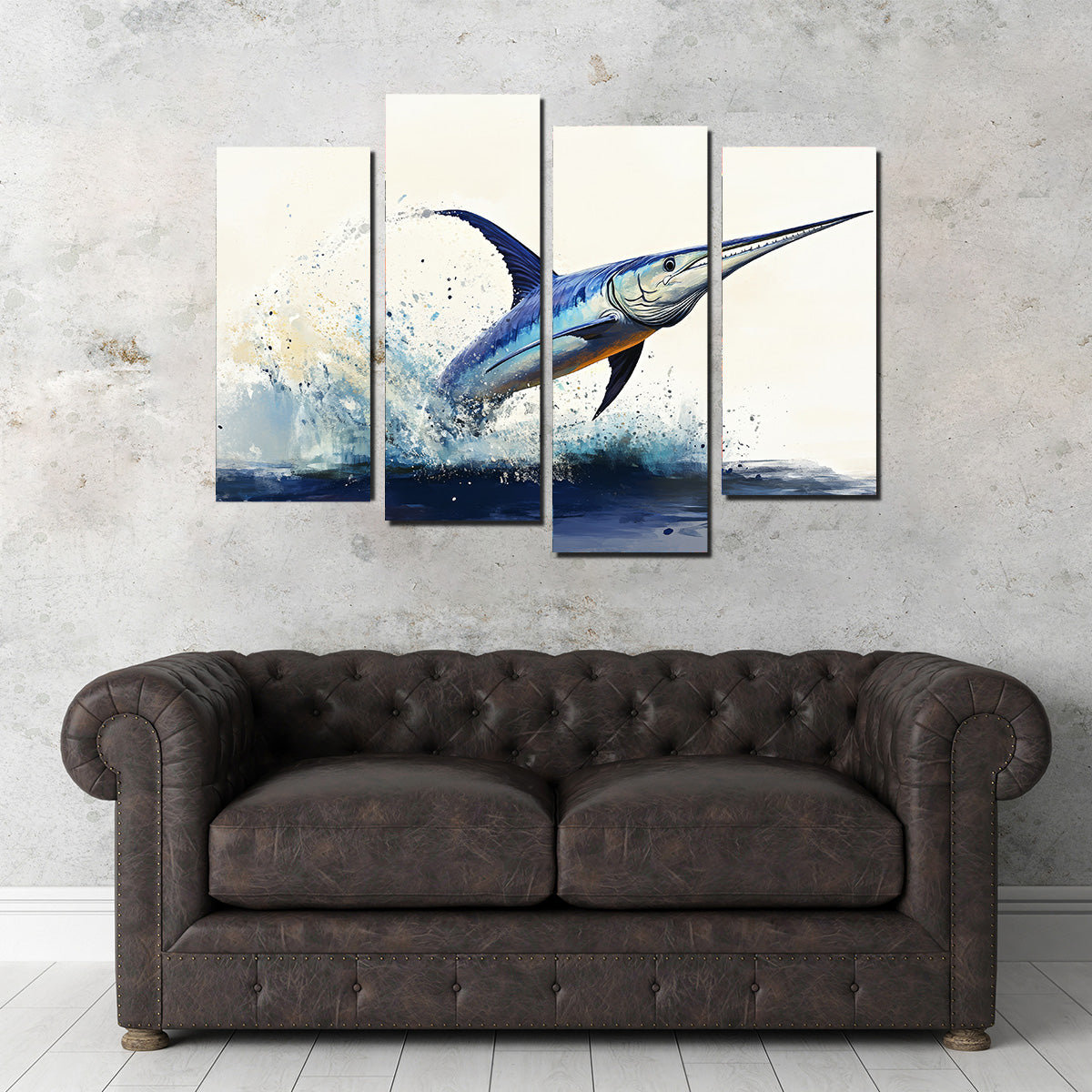 Eye-Catching Jumping Swordfish Wall Art for Stunning Home Decor