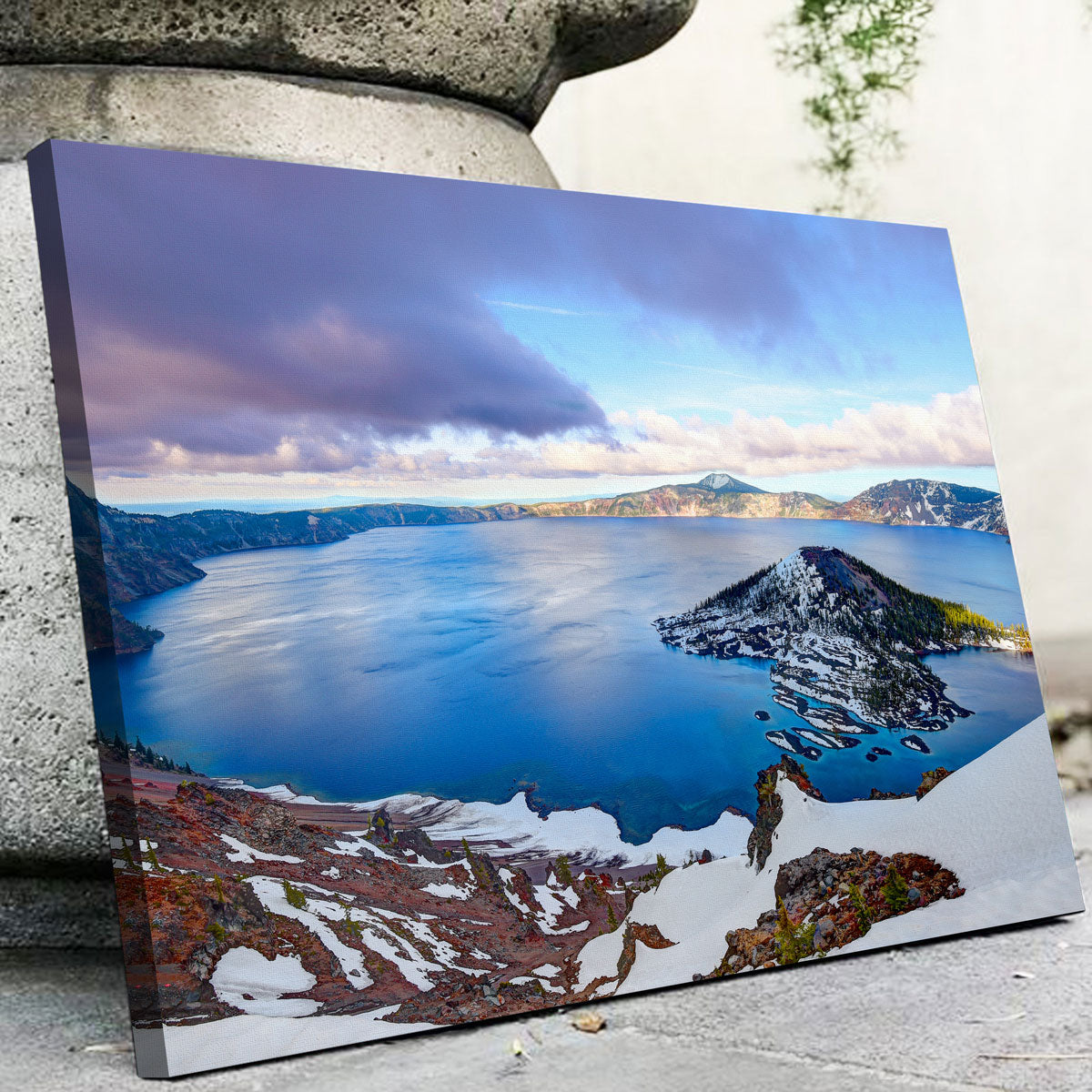 Stunning Crater Lake Wall Art - Museum-Quality Canvas on Sustainable Pine Frames