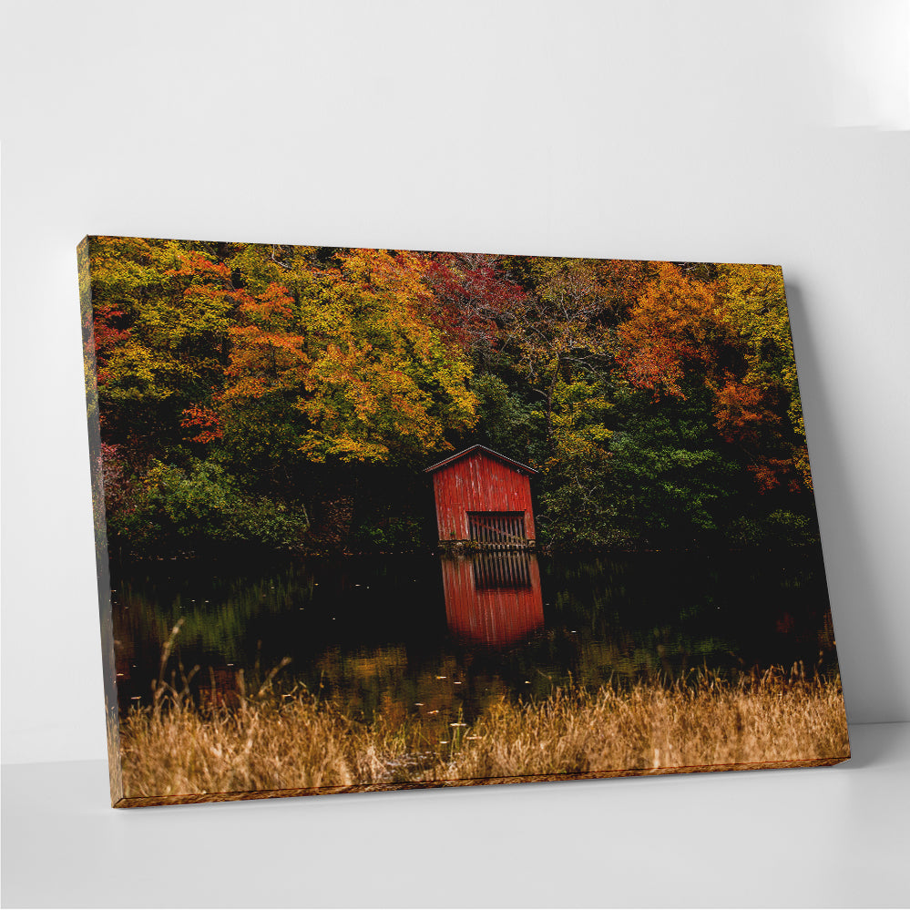 Stunning Red Boat House Wall Art for Your Home Decor