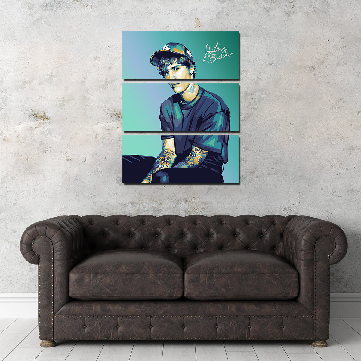 Stunning Justin Wearing A Cap Wall Art by Ralph & Laura Design