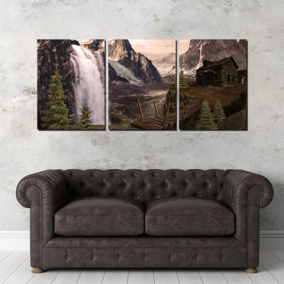 Stunning Cabin on a Cliff Wall Art by George Sorin