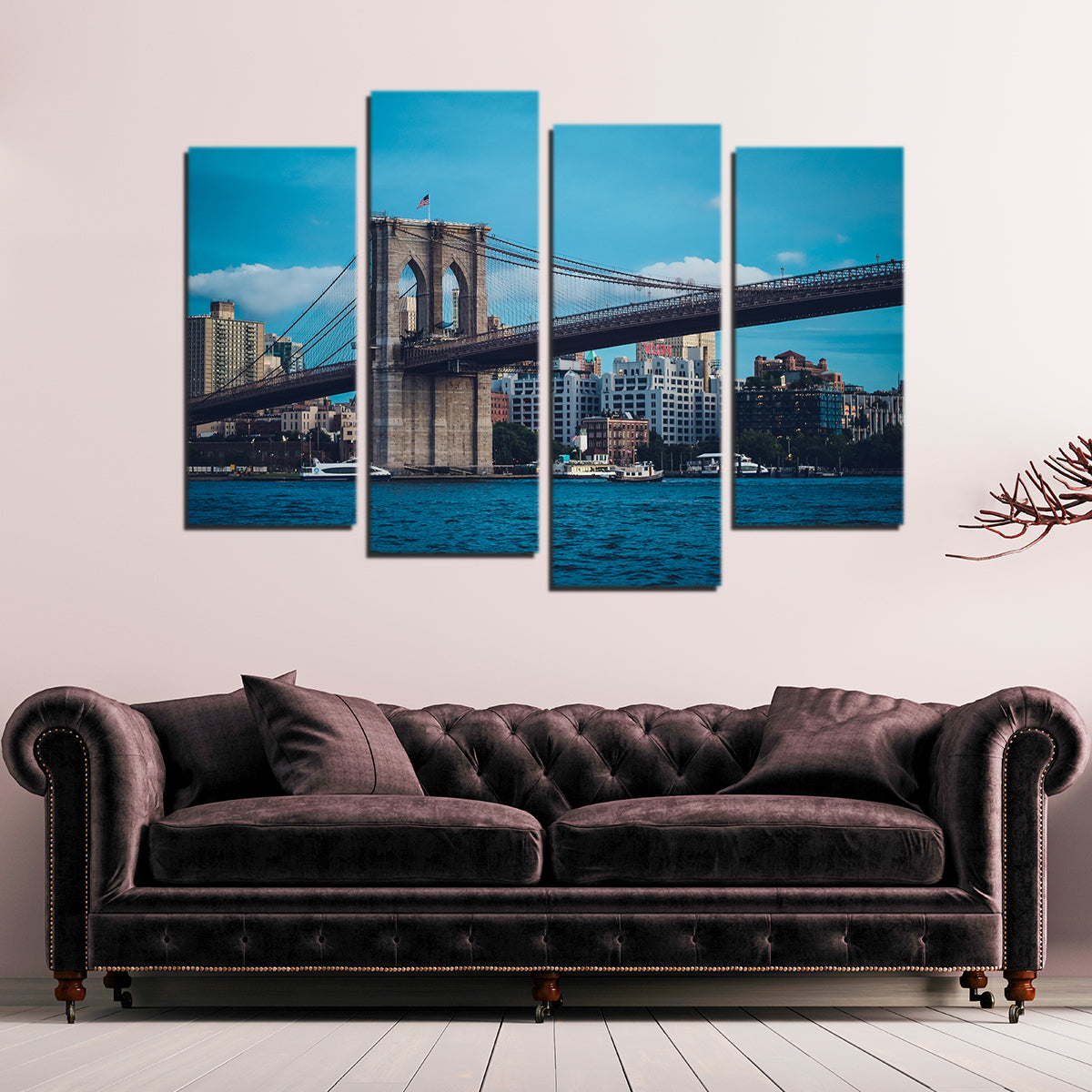 Stunning Brooklyn Bridge Blue Hour Wall Art for Your Home Decor